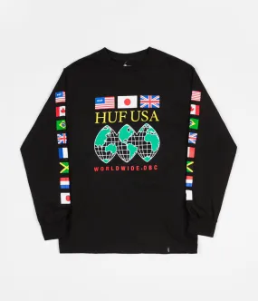 HUF Global Domination Long Sleeve T-Shirt - Black