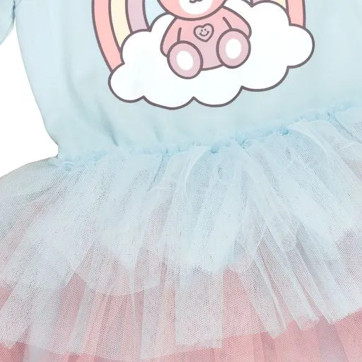 Huxbaby Cloud Bear Layered Ballet Dress | Sky