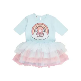 Huxbaby Cloud Bear Layered Ballet Dress | Sky