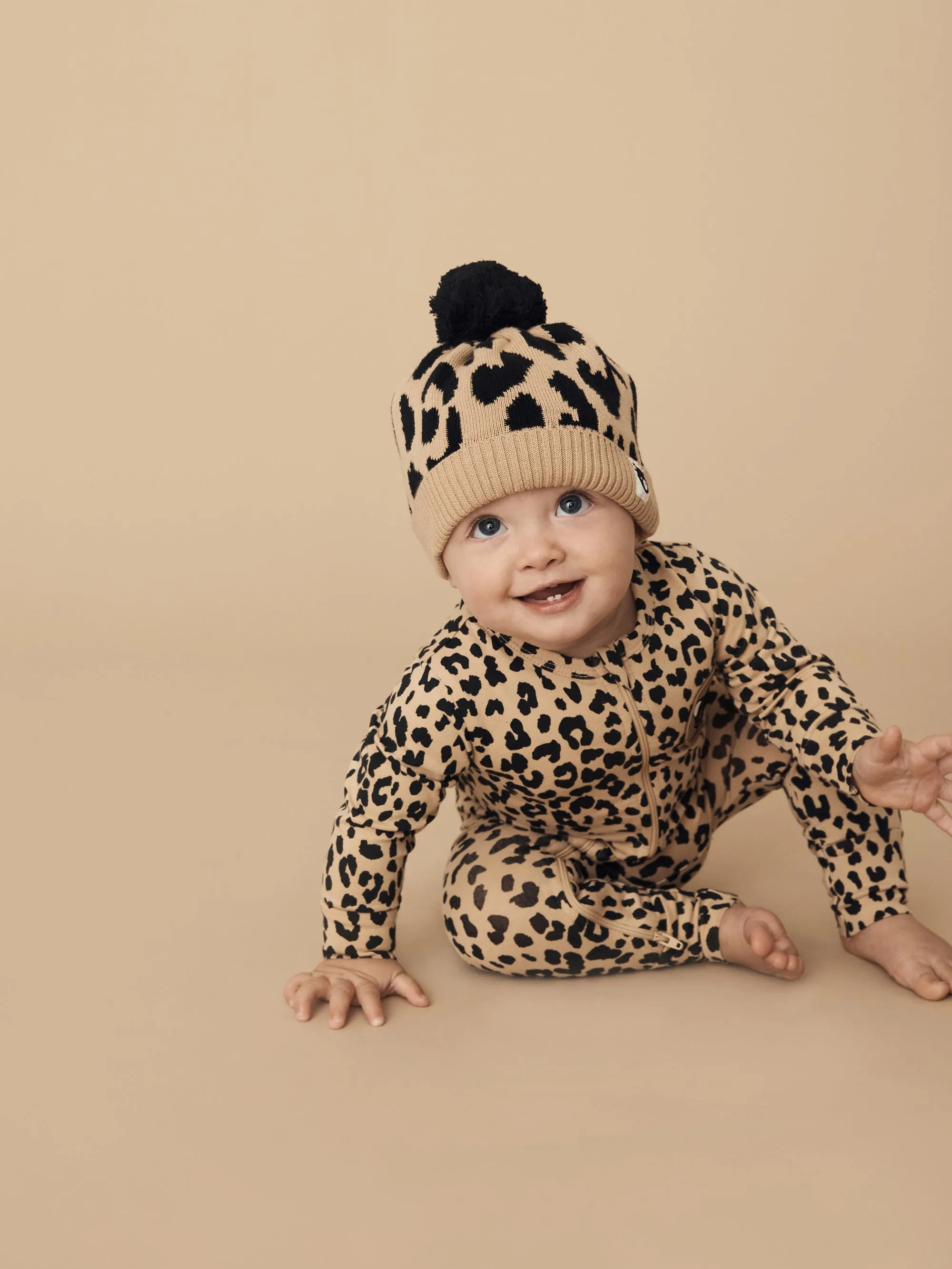 Huxbaby Leopard Patch Zip Romper