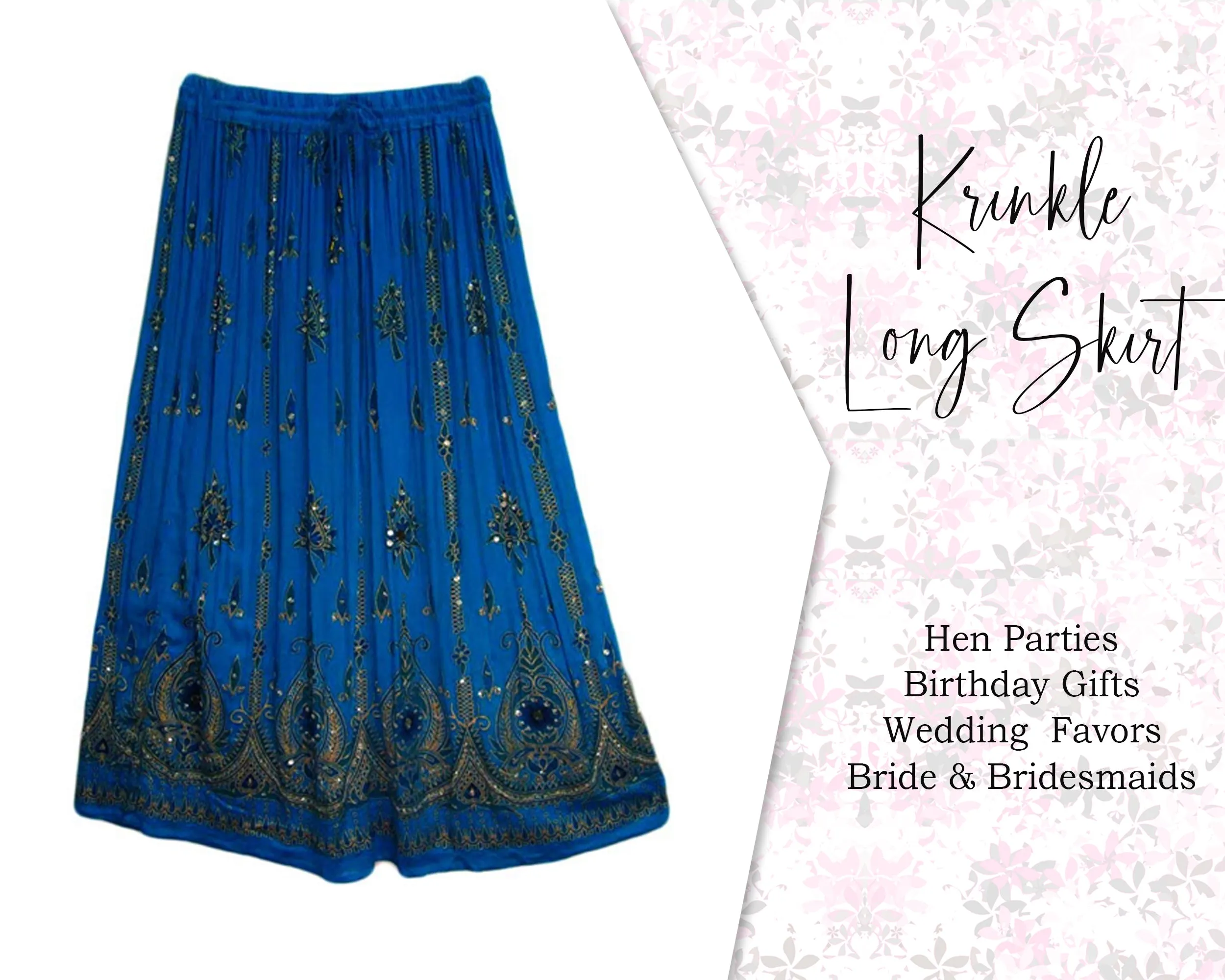 Indian Women Crinkle skirt Long Tie dye Multi color skirt Indian falda Rock, kjol boho, gypsy retro ,Women Ethic Hippi Skirt