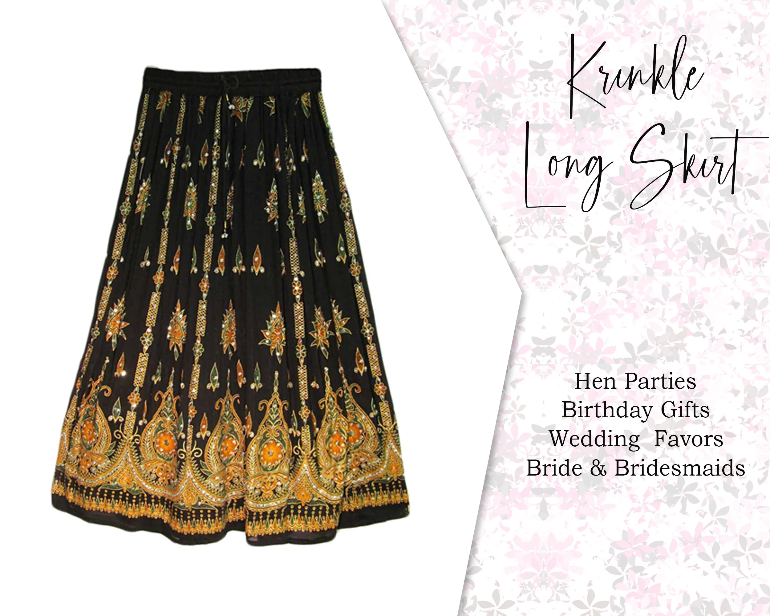 Indian Women Crinkle skirt Long Tie dye Multi color skirt Indian falda Rock, kjol boho, gypsy retro ,Women Ethic Hippi Skirt