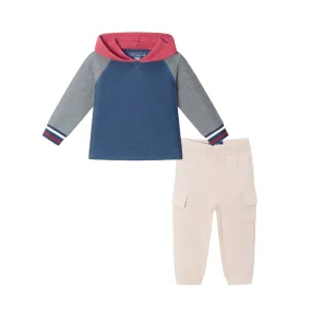 Infant Hooded Jersey Tee & Jogger Set | Red, Navy, Heather Grey