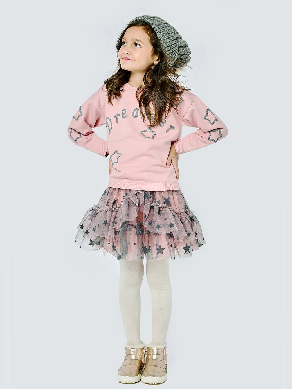 Infant l Toddler l Little Girl’s Star Print “Dreamer” Pullover