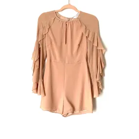 Intermix Silk Blush Pink Ruffle Sleeve Romper- Size 0