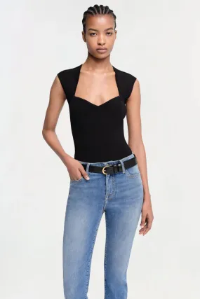 Jonathan Simkhai Barbara Sweetheart Bodysuit in Black