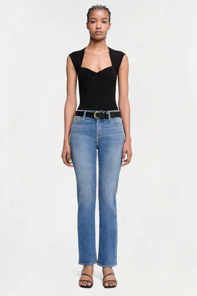 Jonathan Simkhai Barbara Sweetheart Bodysuit in Black