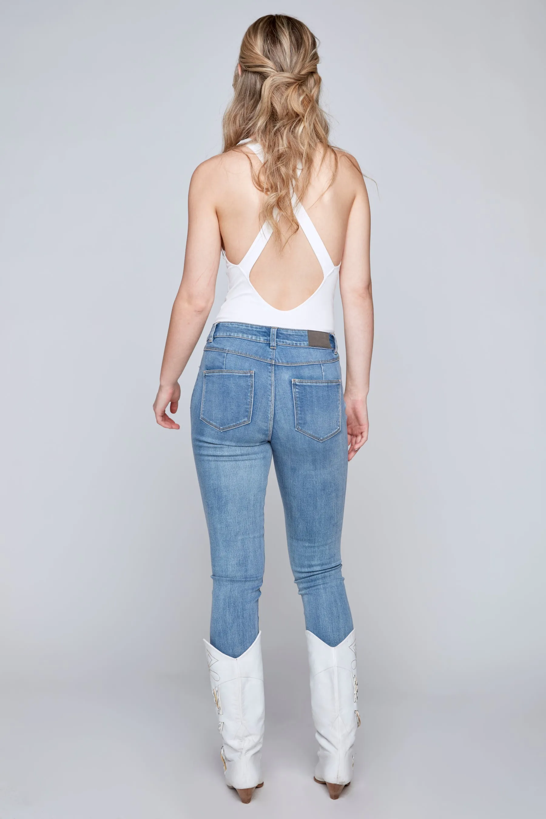 JOY - Regular Rise Classic Skinny - Vintage Bleach Flex Denim
