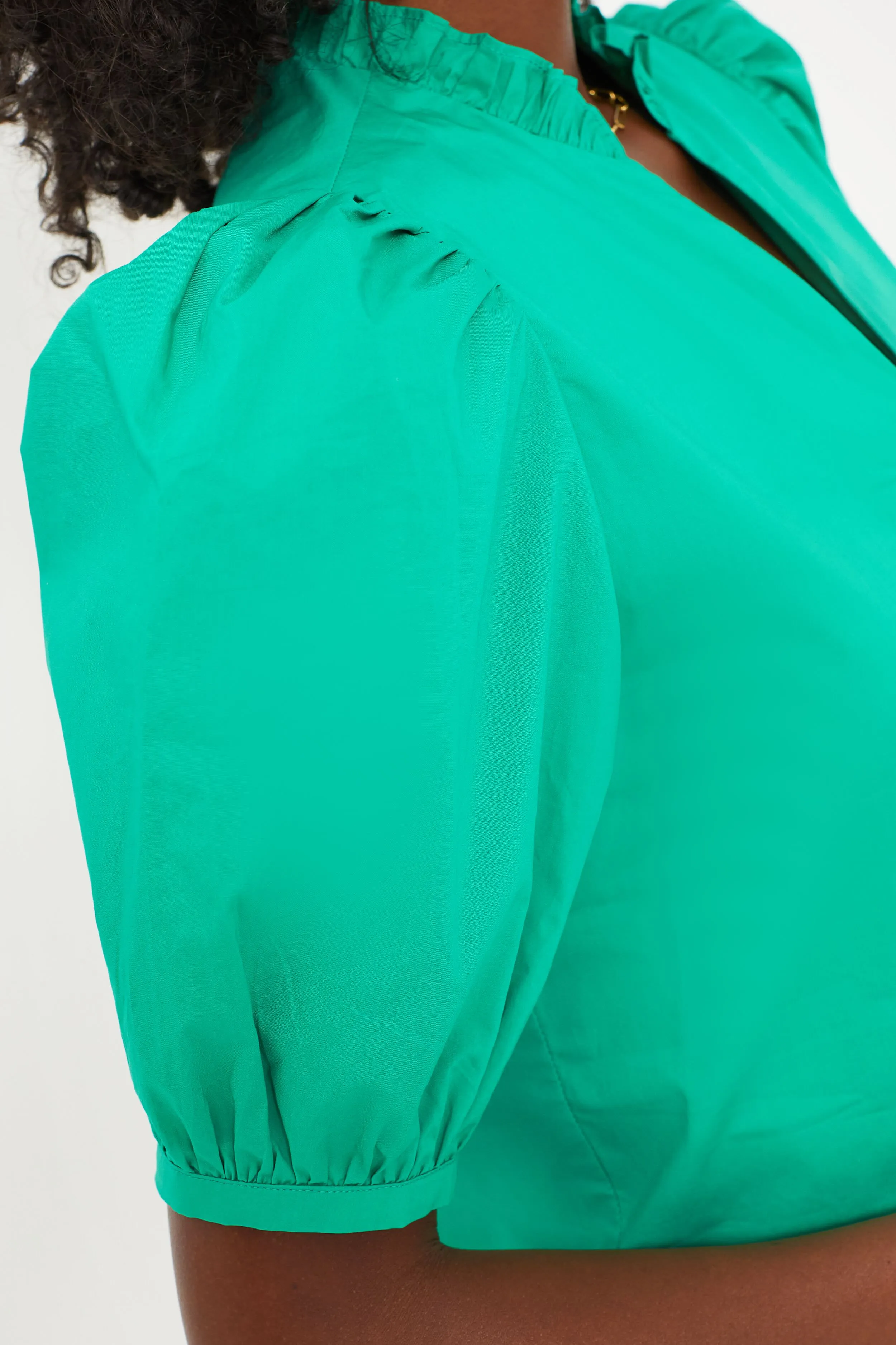 Kelly Green Ruffle Leigh Blouse