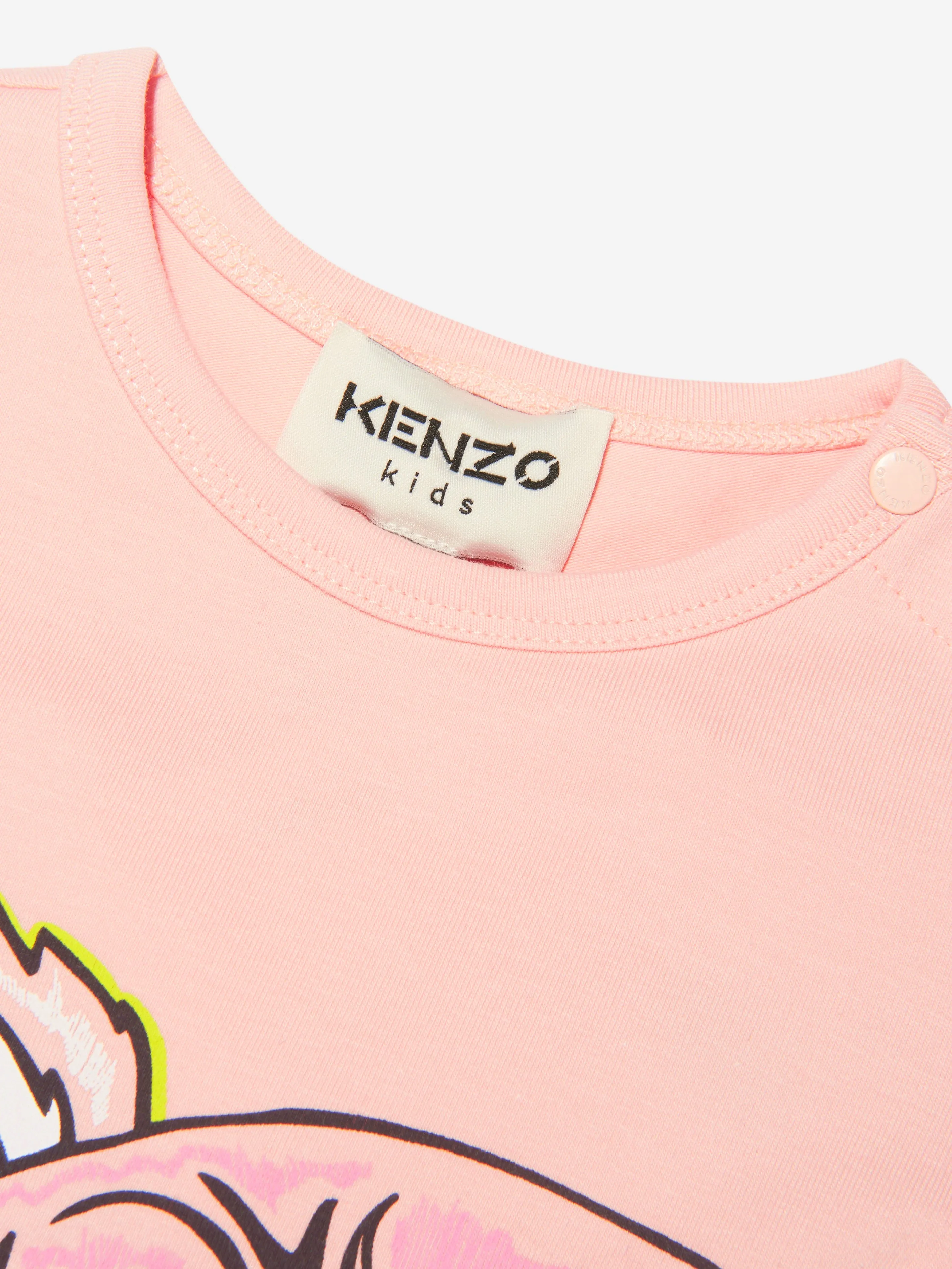 KENZO Baby Girls Organic Cotton Long Sleeve Tiger T-Shirt
