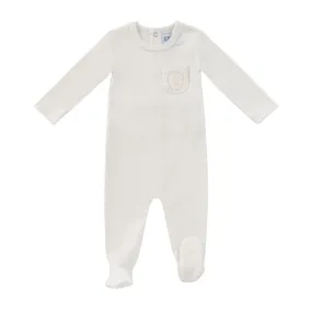 Kipp Baby White Embroidered Pocket Romper
