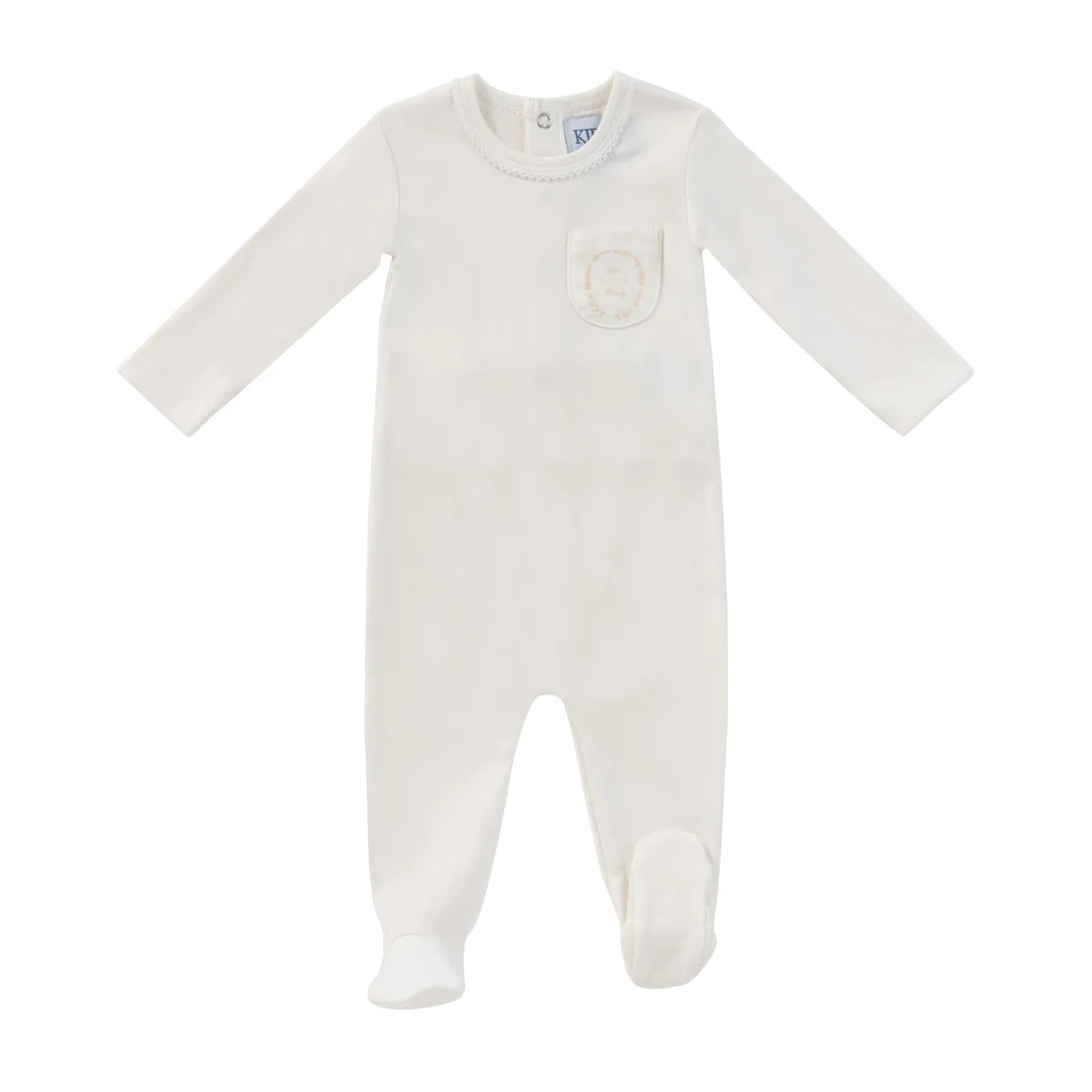 Kipp Baby White Embroidered Pocket Romper