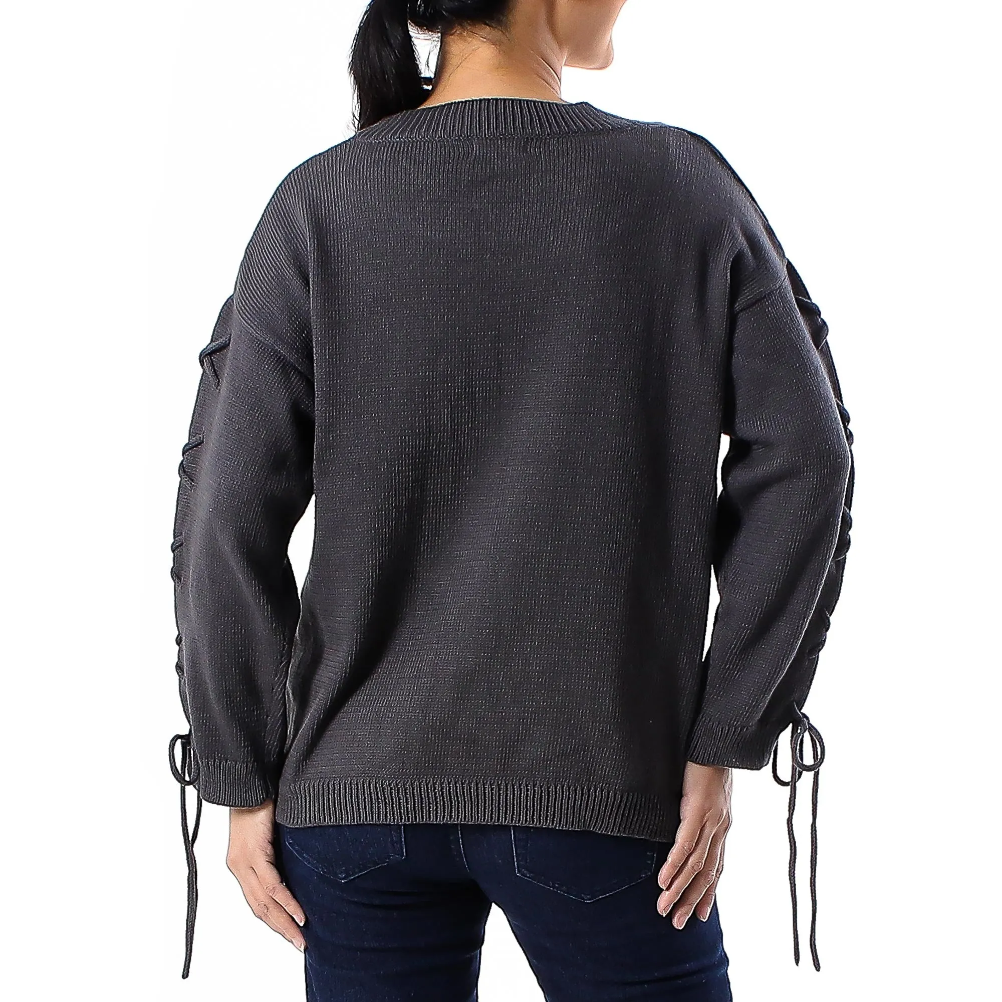 Knit Cotton Pullover in Flint from Thailand - Cool Cross in Flint | NOVICA
