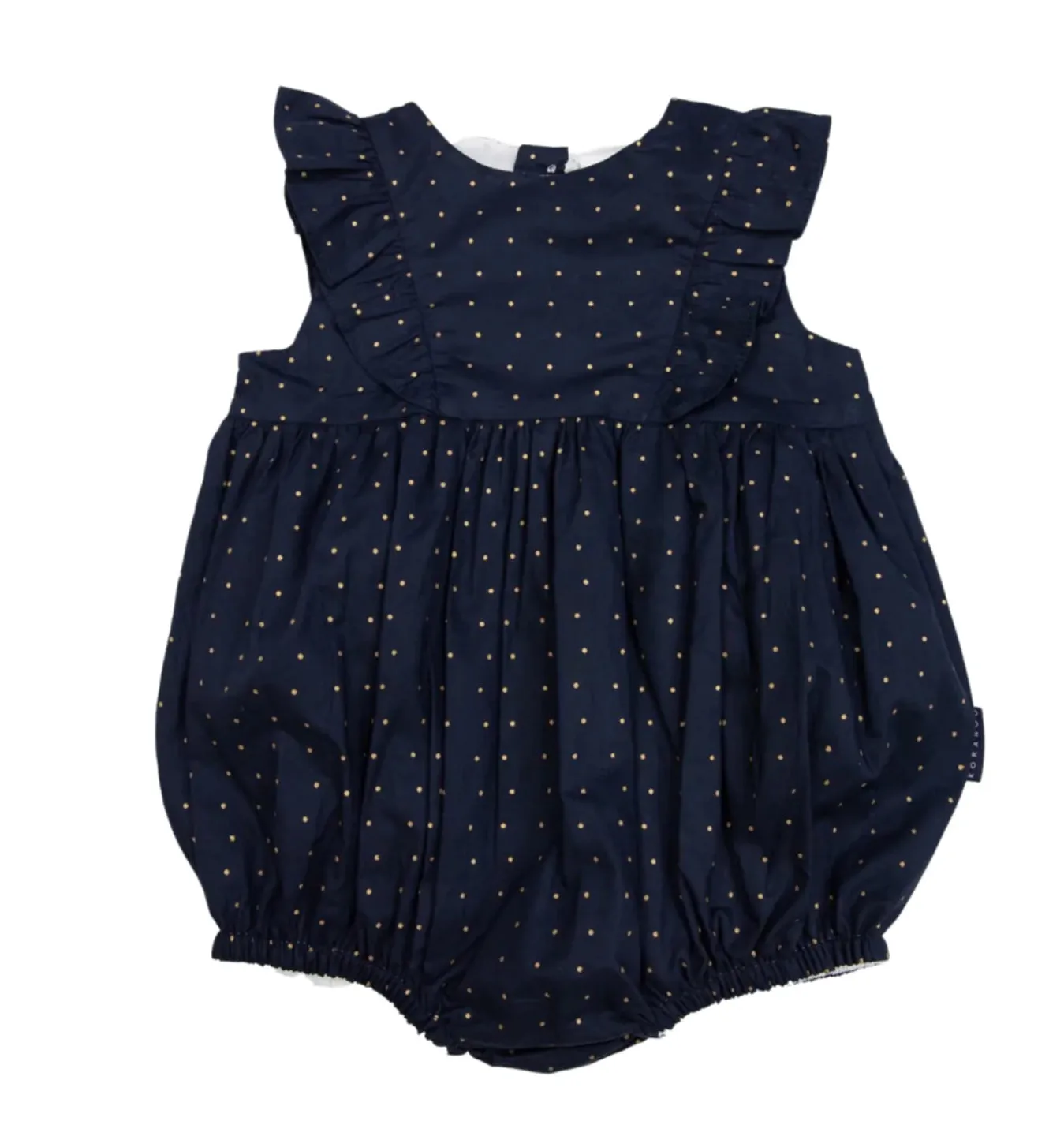 Korango navy gold spot frill sunsuit