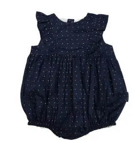 Korango navy gold spot frill sunsuit