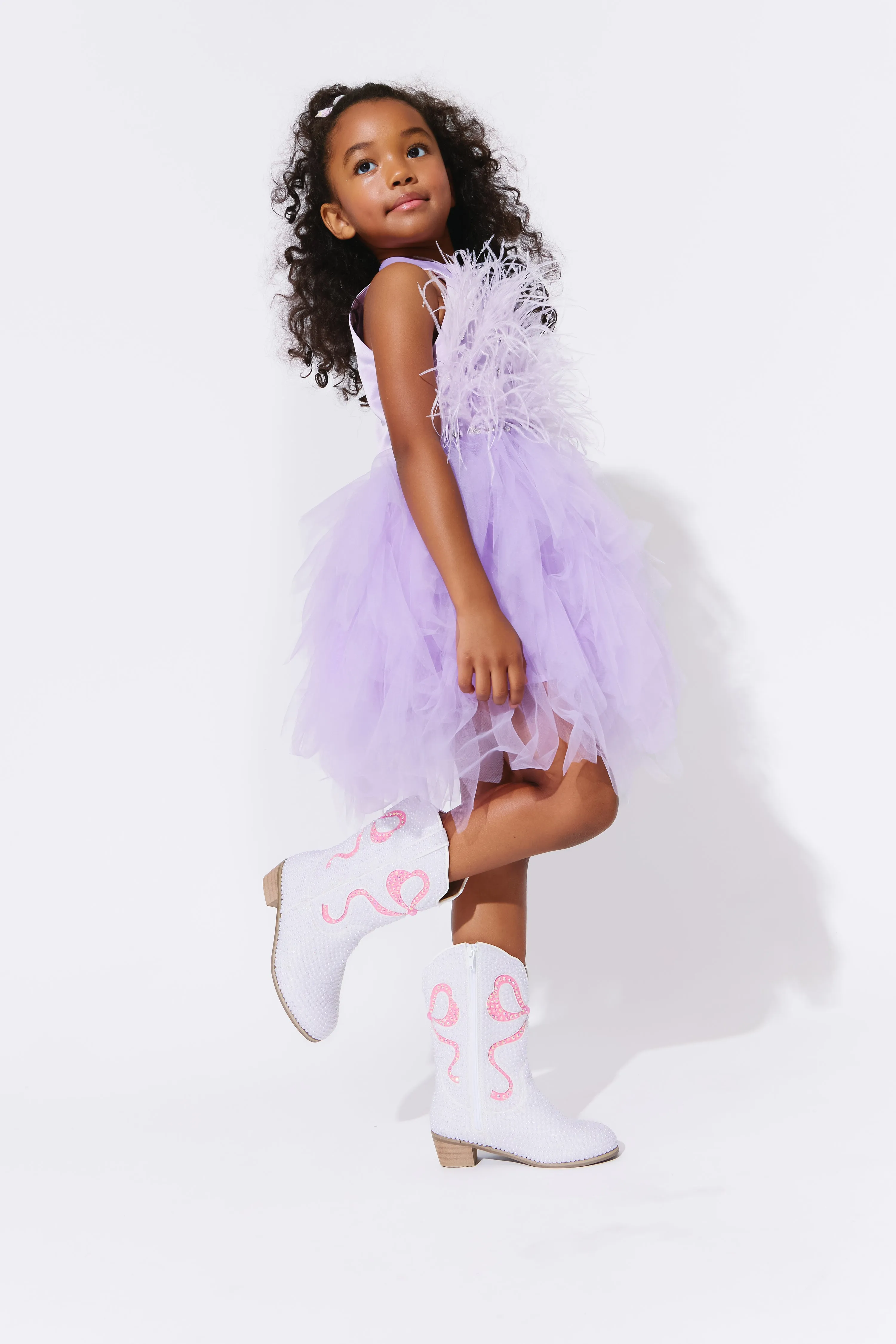 Lavender Haze Feather Dress