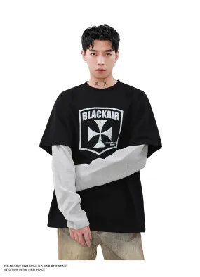 Layered Printed Long Sleeve T-Shirt