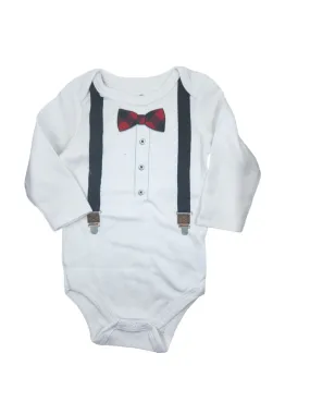 Lil Man Tuxedo Long Sleeve Romper