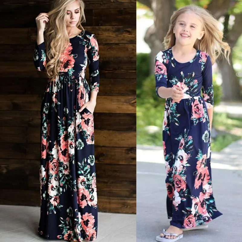 Long Sleeve Maxi Fashion Floral Dress