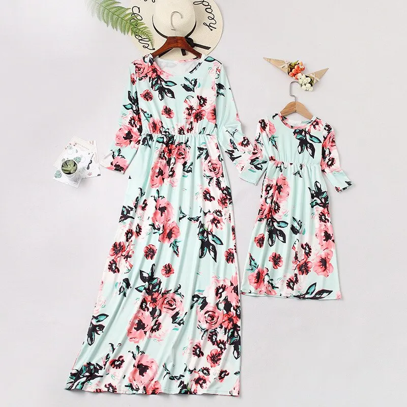 Long Sleeve Maxi Fashion Floral Dress