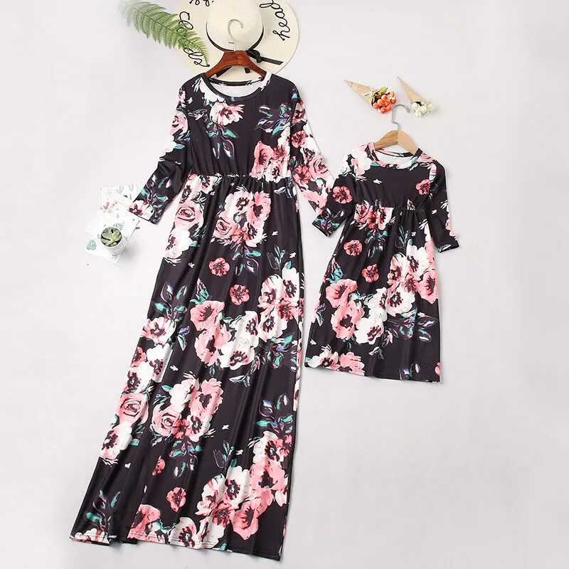 Long Sleeve Maxi Fashion Floral Dress