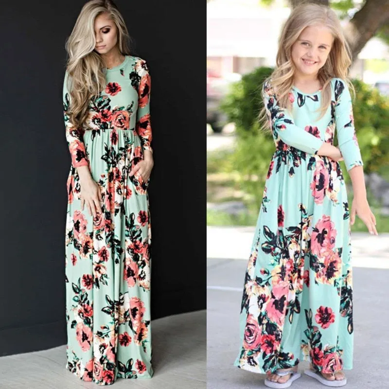 Long Sleeve Maxi Fashion Floral Dress
