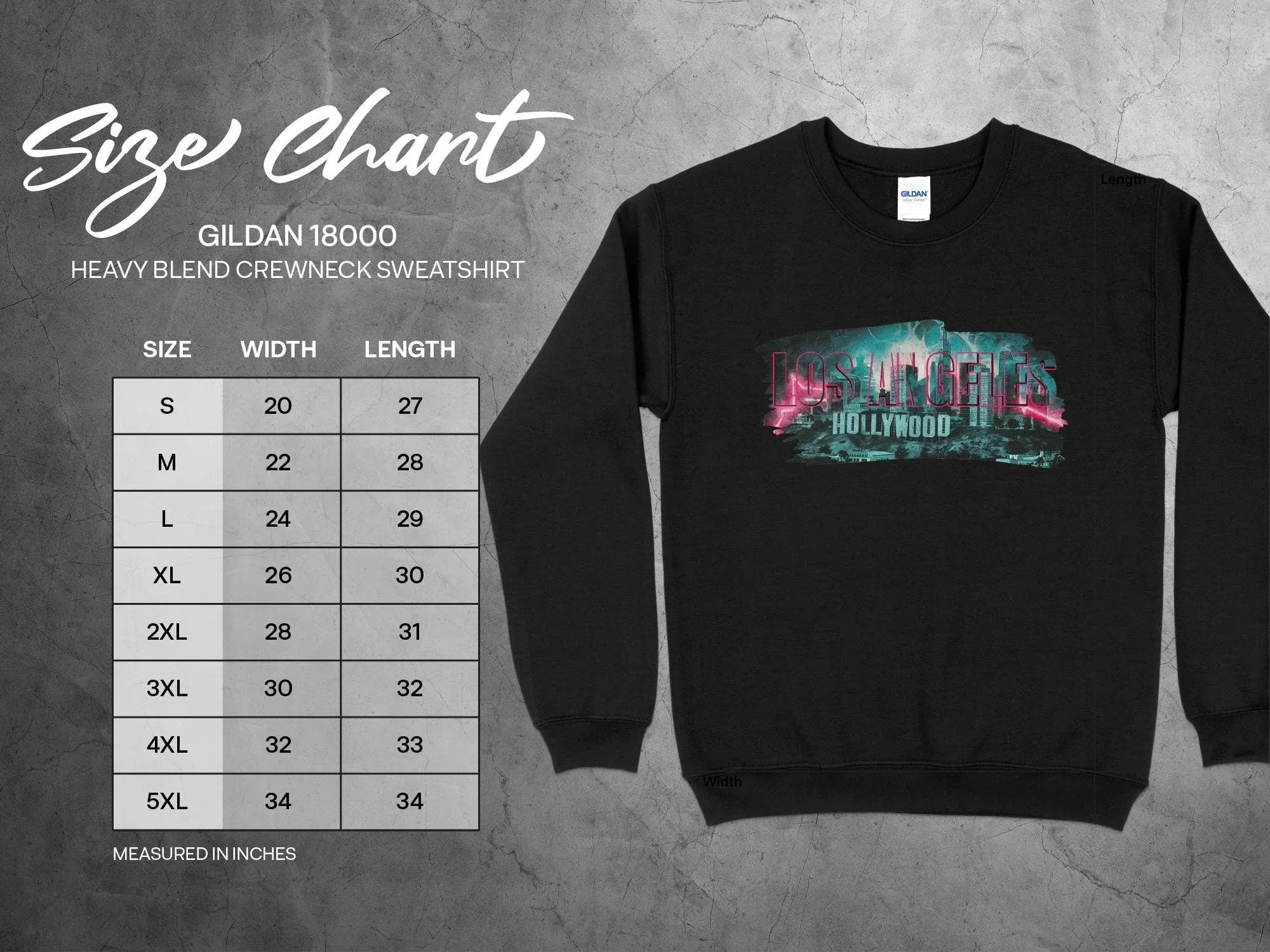 Los Angeles Hollywood Cityscape T-Shirt, Retro Los Angeles Skyline Tee, Neon Lights LA Hollywood Graphic T-Shirt