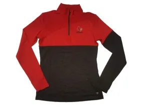 Louisville Cardinals Colosseum WOMEN'S Red & Charcoal Gray 1/4 Zip Pullover (M)
