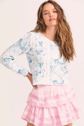 Love Shack Fancy - Easton Pullover in Light Blue Rain