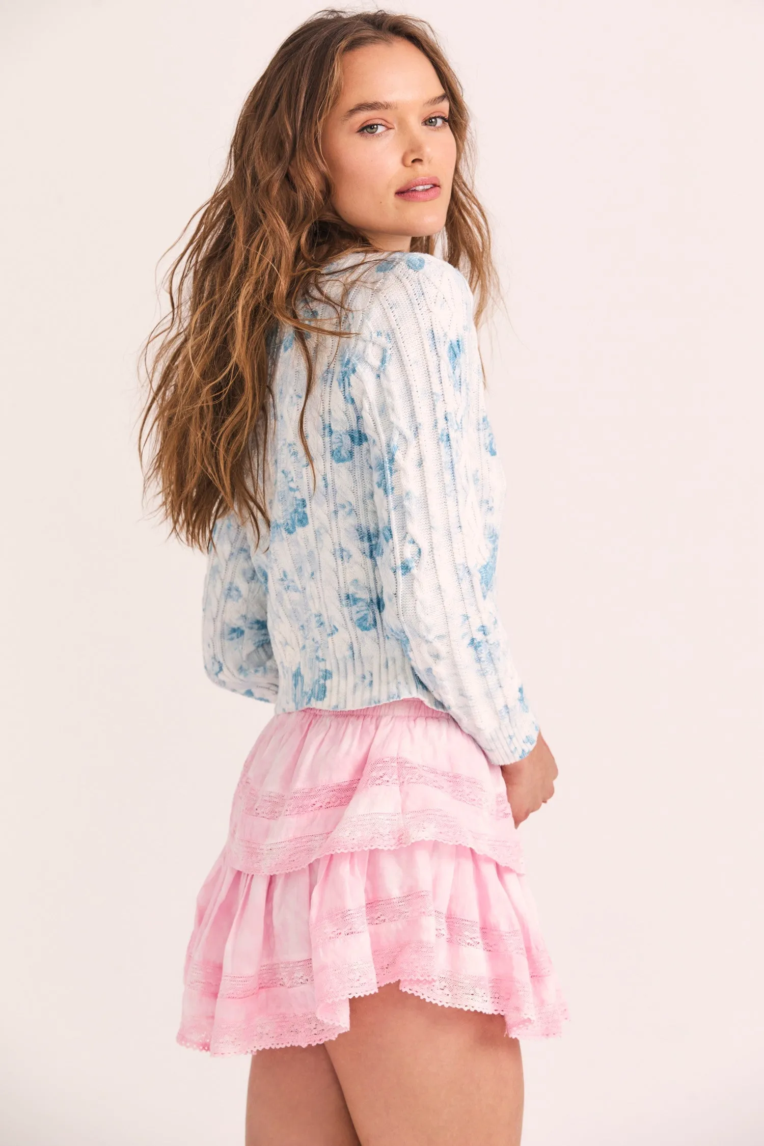 Love Shack Fancy - Easton Pullover in Light Blue Rain