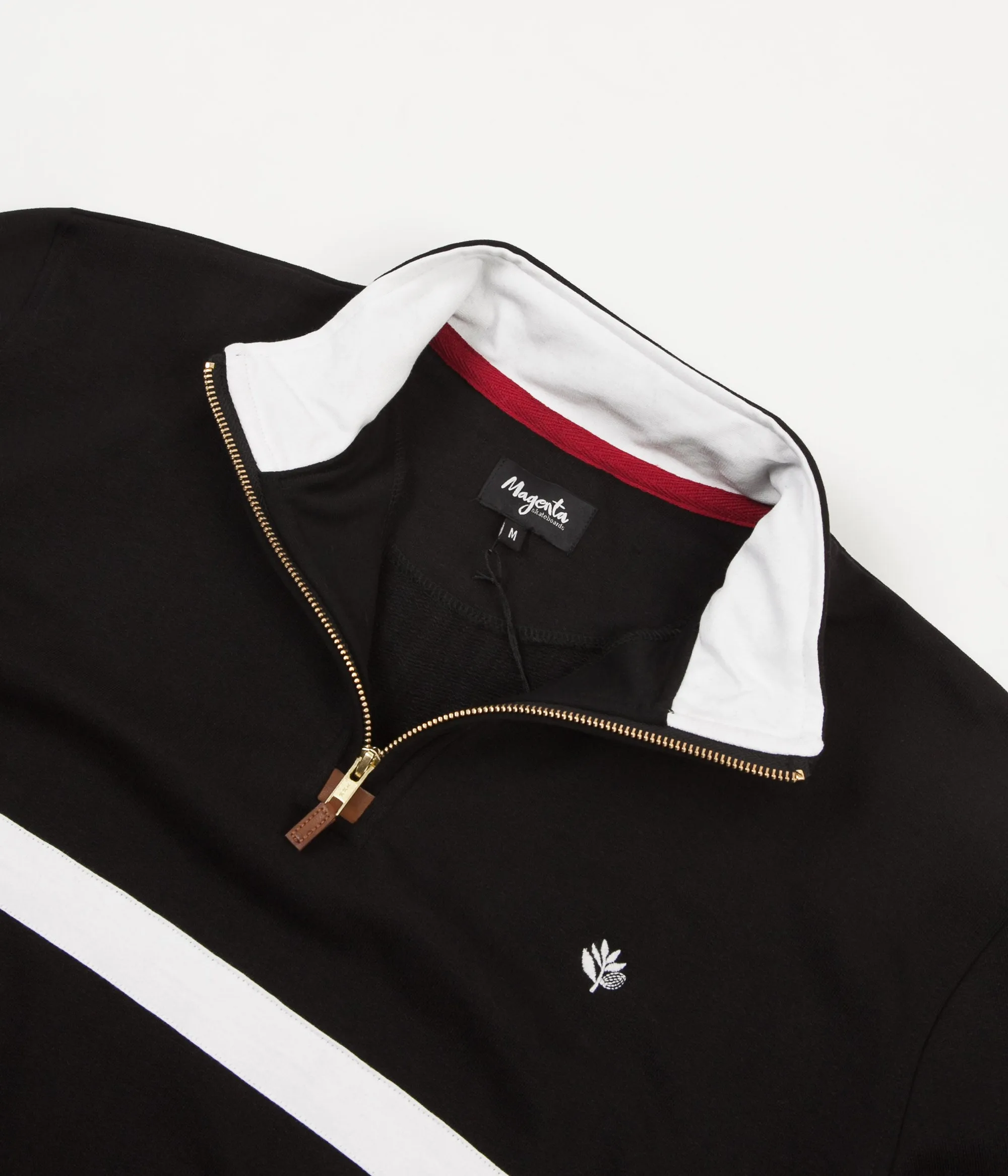 Magenta Club Zip Neck Sweatshirt - Black