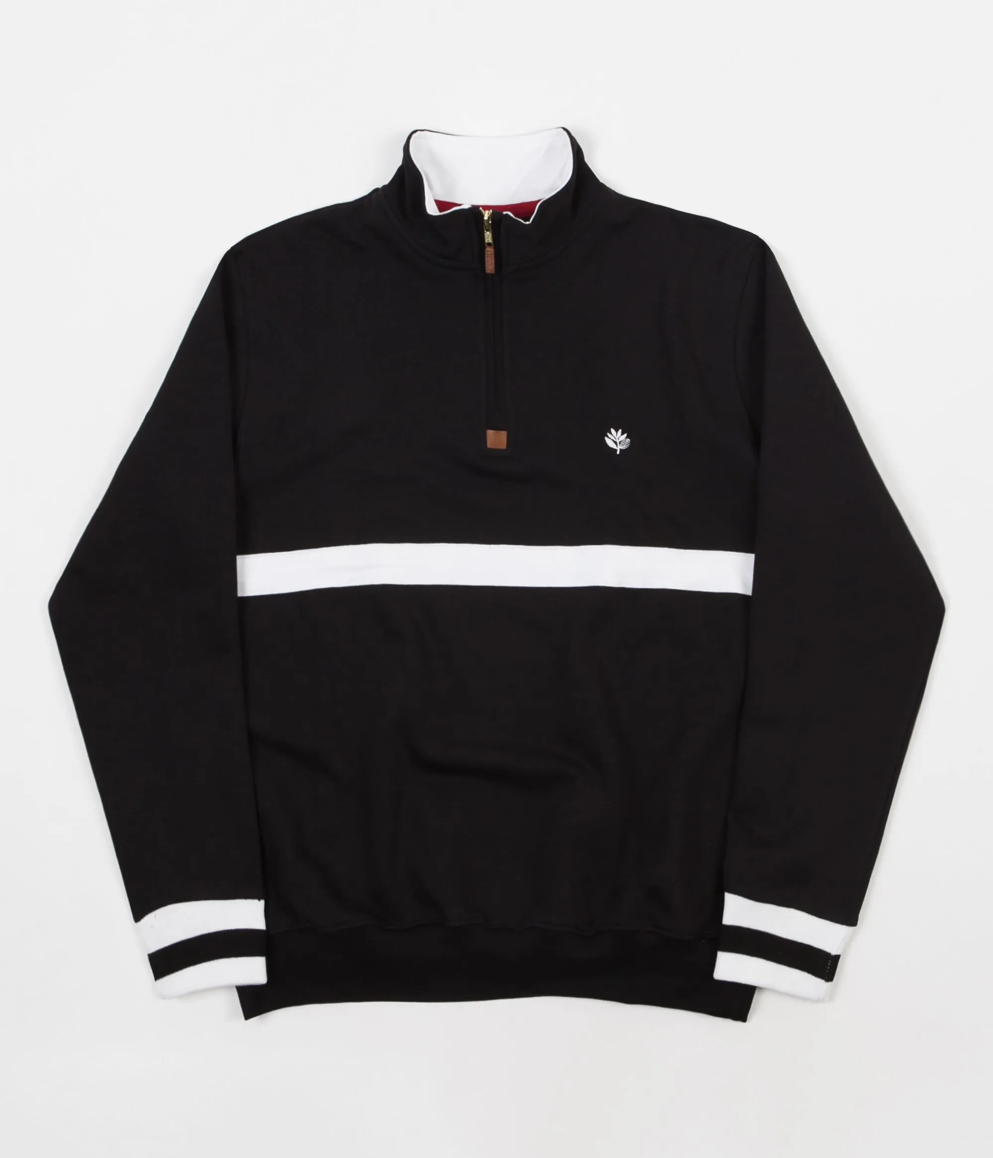 Magenta Club Zip Neck Sweatshirt - Black