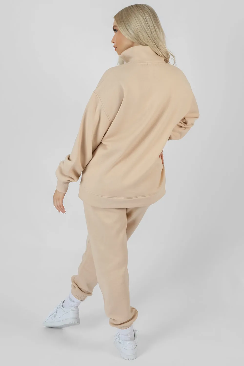 Manhattan Half Zip Pullover Sweatshirt Stone