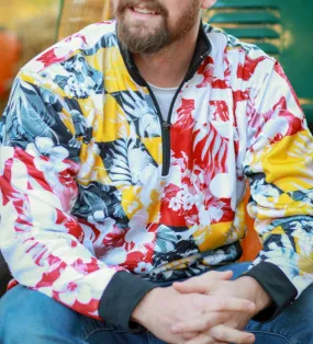 Maryland Flag Floral Hawaiian Pattern / Pullover