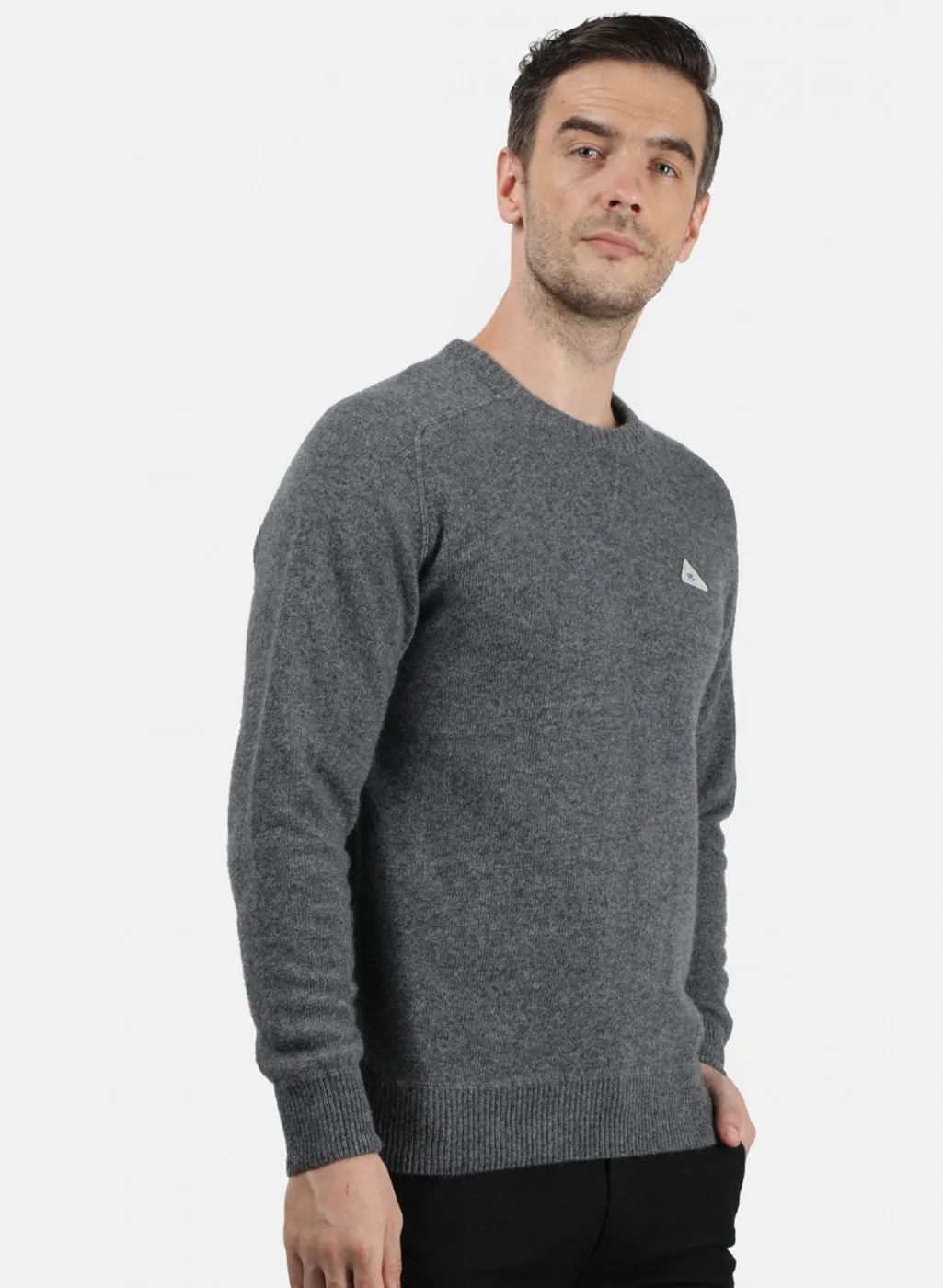 Men Dark Grey Solid Pullover