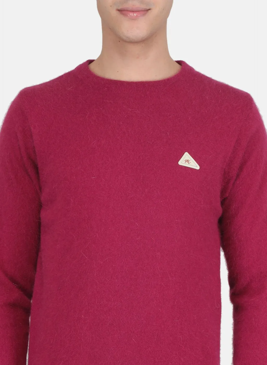 Men Dark Pink Solid Pullover