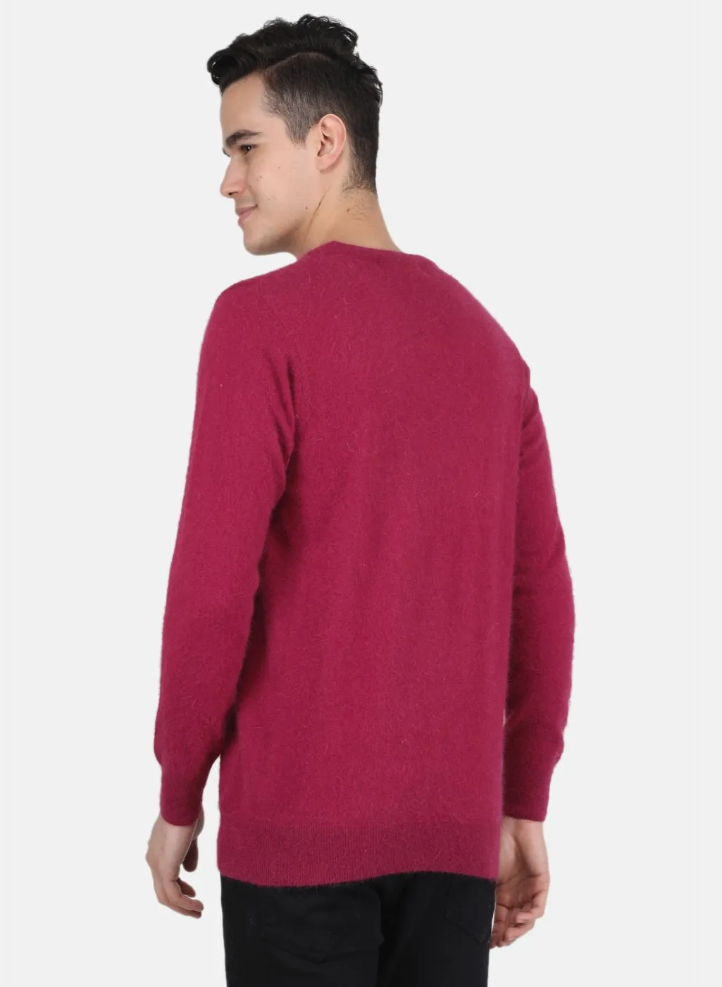Men Dark Pink Solid Pullover