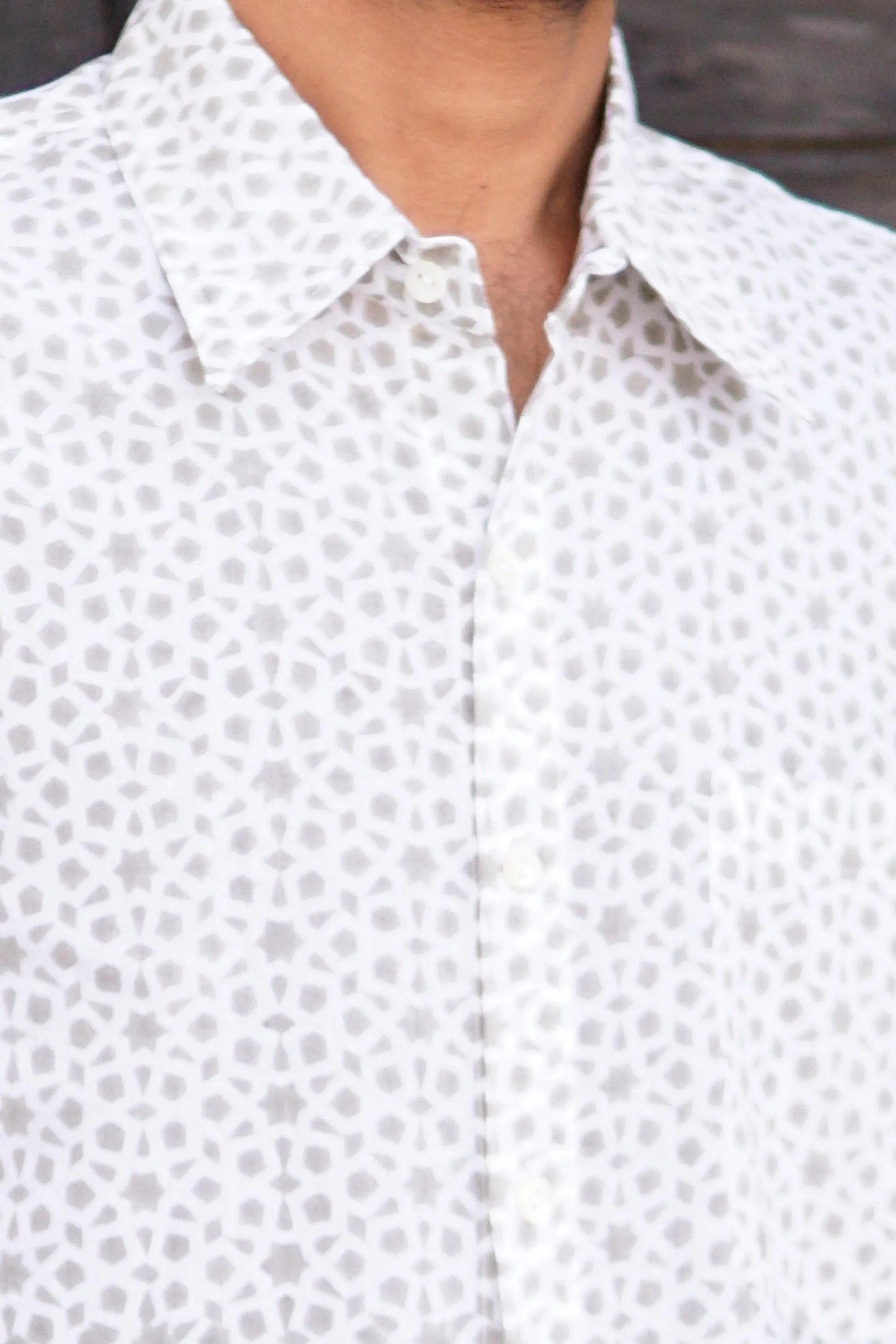 Men's cotton bock print shirt. Men's cotton beach shirt. Summer shirt for men.