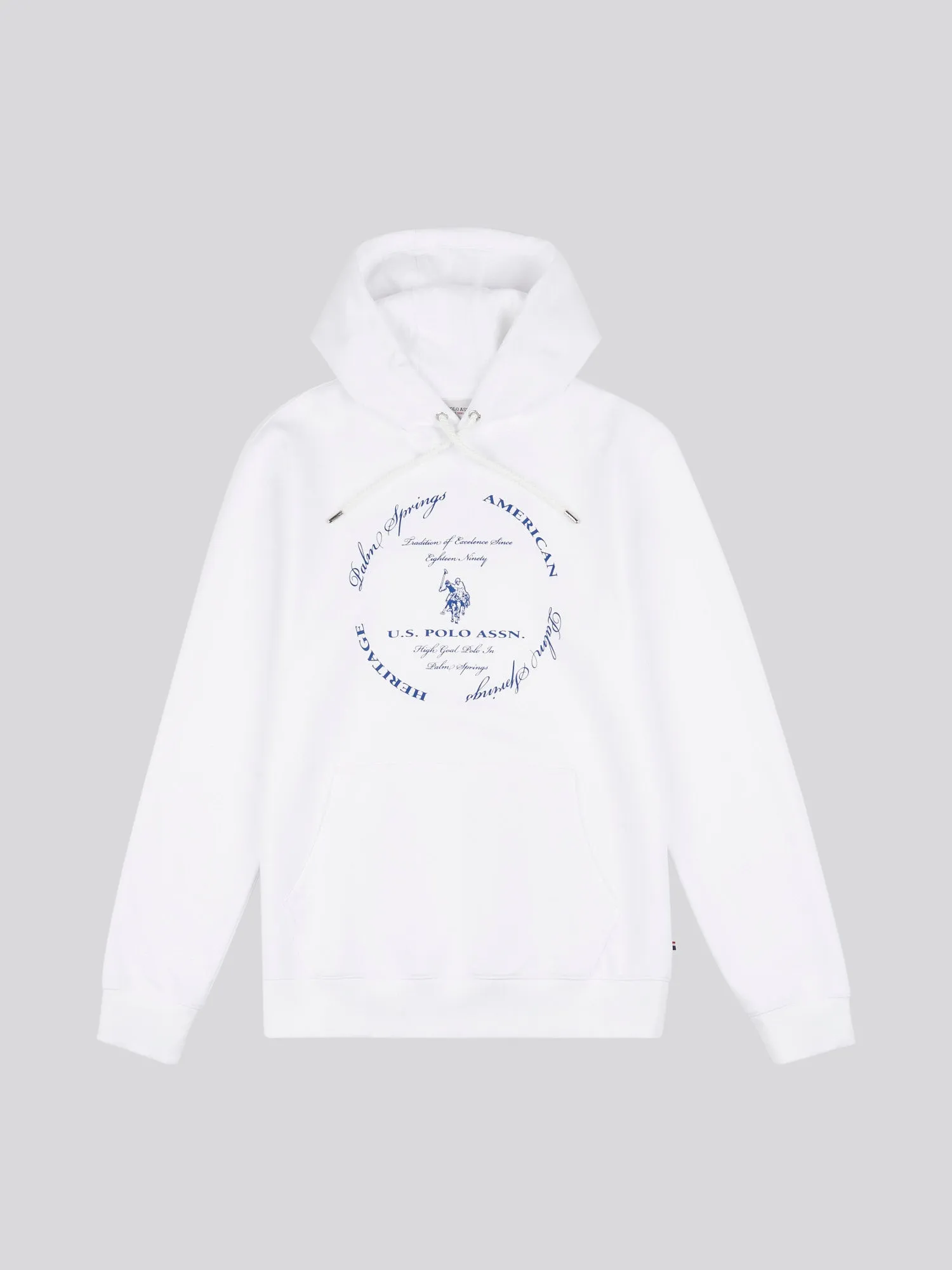 Mens Premium Print Interlock Hoodie in Bright White