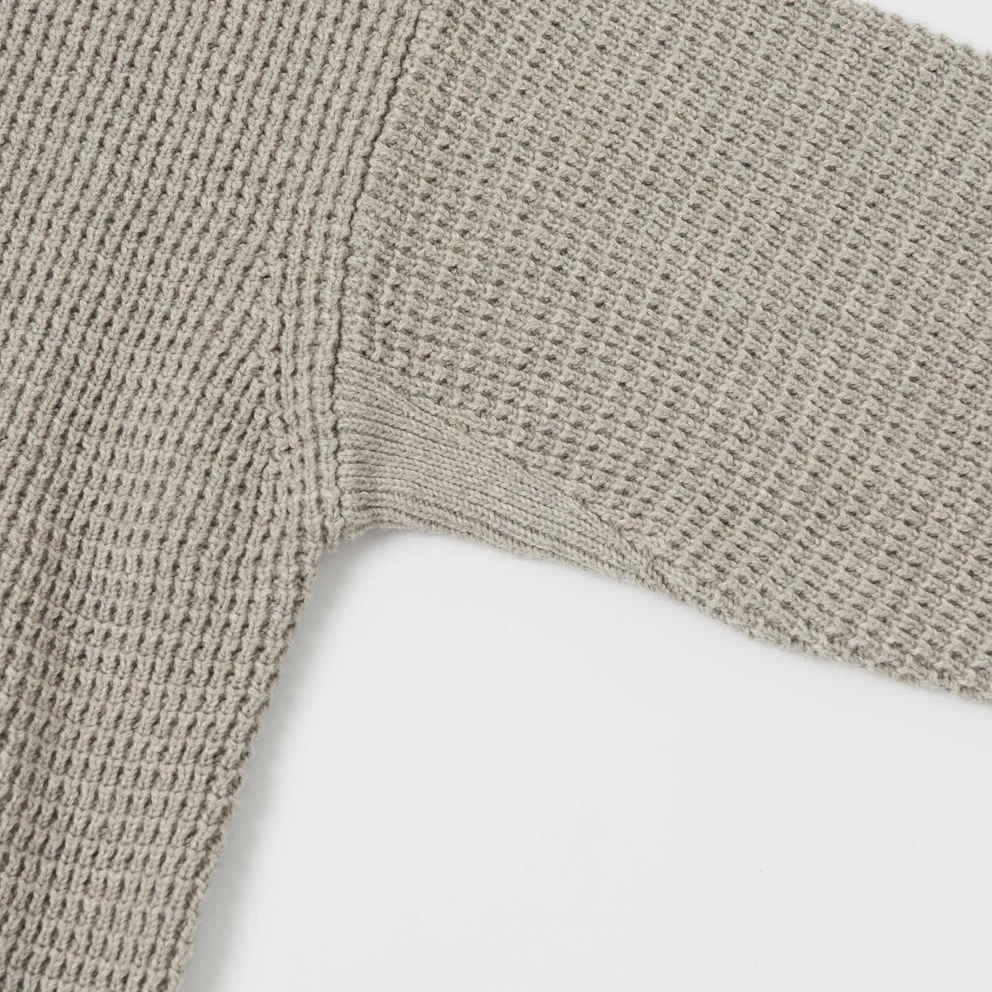 Merz b. Schwanen CCWC01 Knit Crew Waffle Pullover - Grey Melange