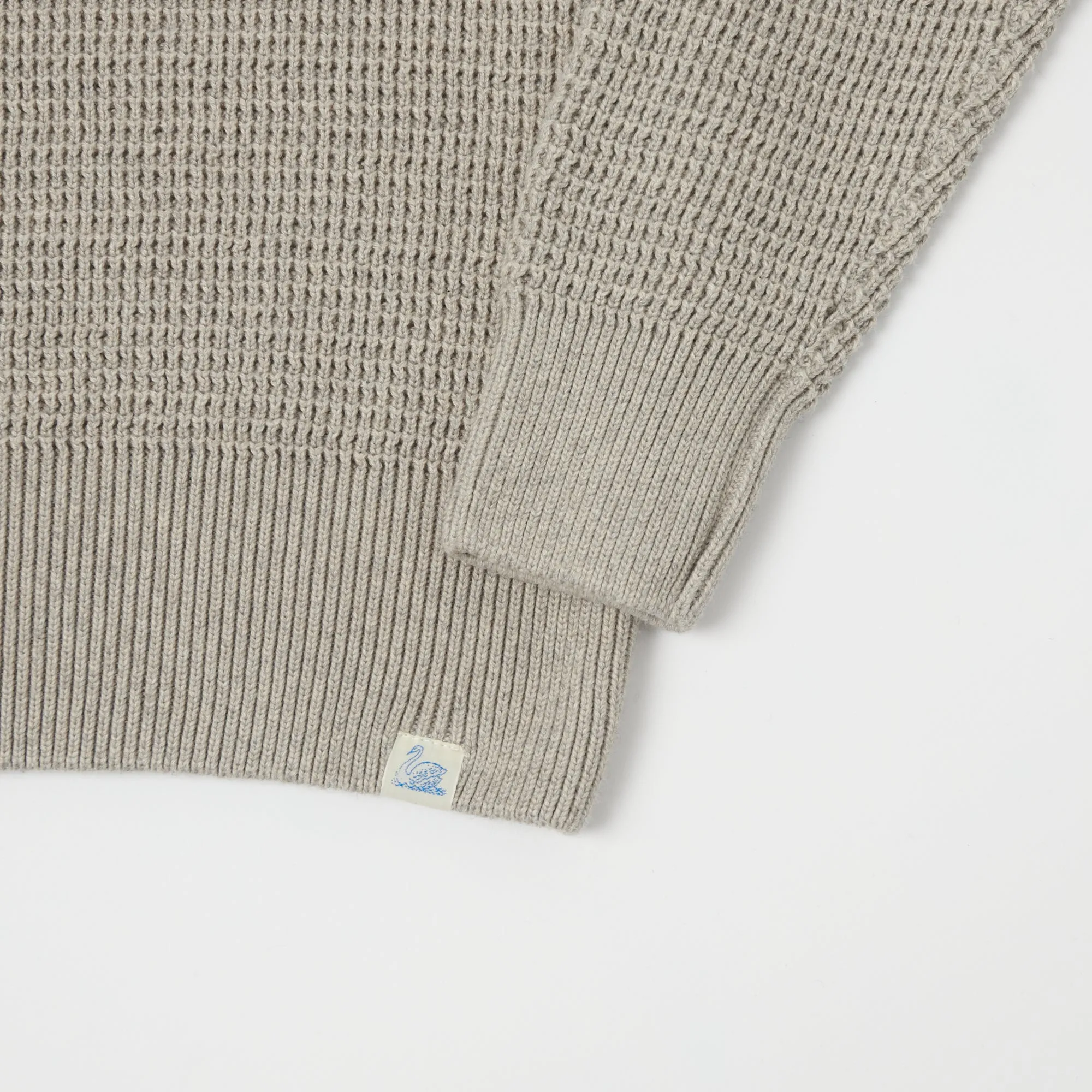 Merz b. Schwanen CCWC01 Knit Crew Waffle Pullover - Grey Melange