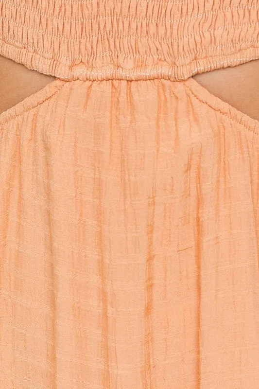 Michella V-Neck Smocking Bodice Dress