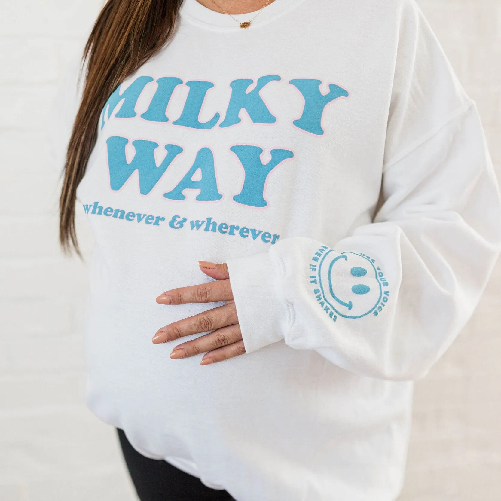 Milky Way White Puff Oversized Pullover