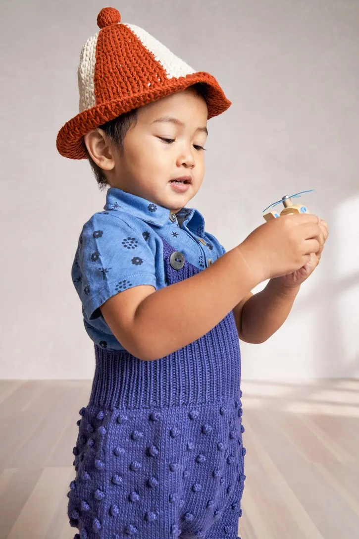 Misha & Puff Popcorn Romper - Blue Violet
