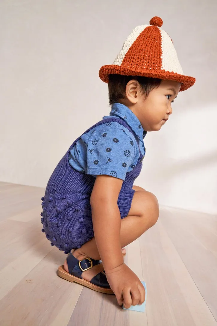 Misha & Puff Popcorn Romper - Blue Violet