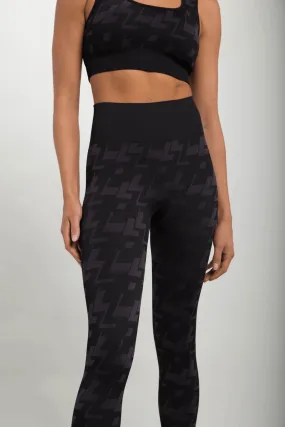 Mono B Seamless Geometric High-Waisted Legging - Charcoal