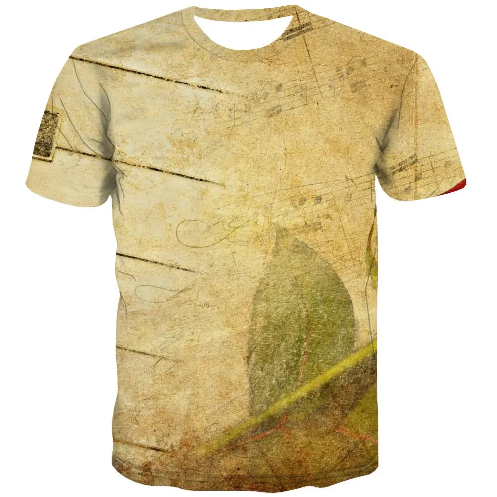 Music T shirts Men Instrument Tshirts Casual Retro Shirt Print Electronic Tshirt Printed