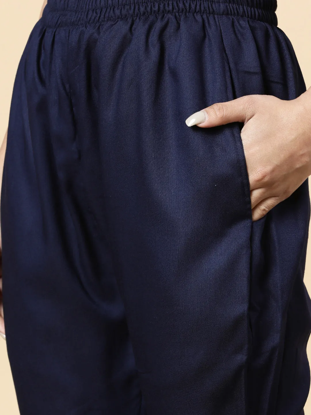 Navy Rayon Pants