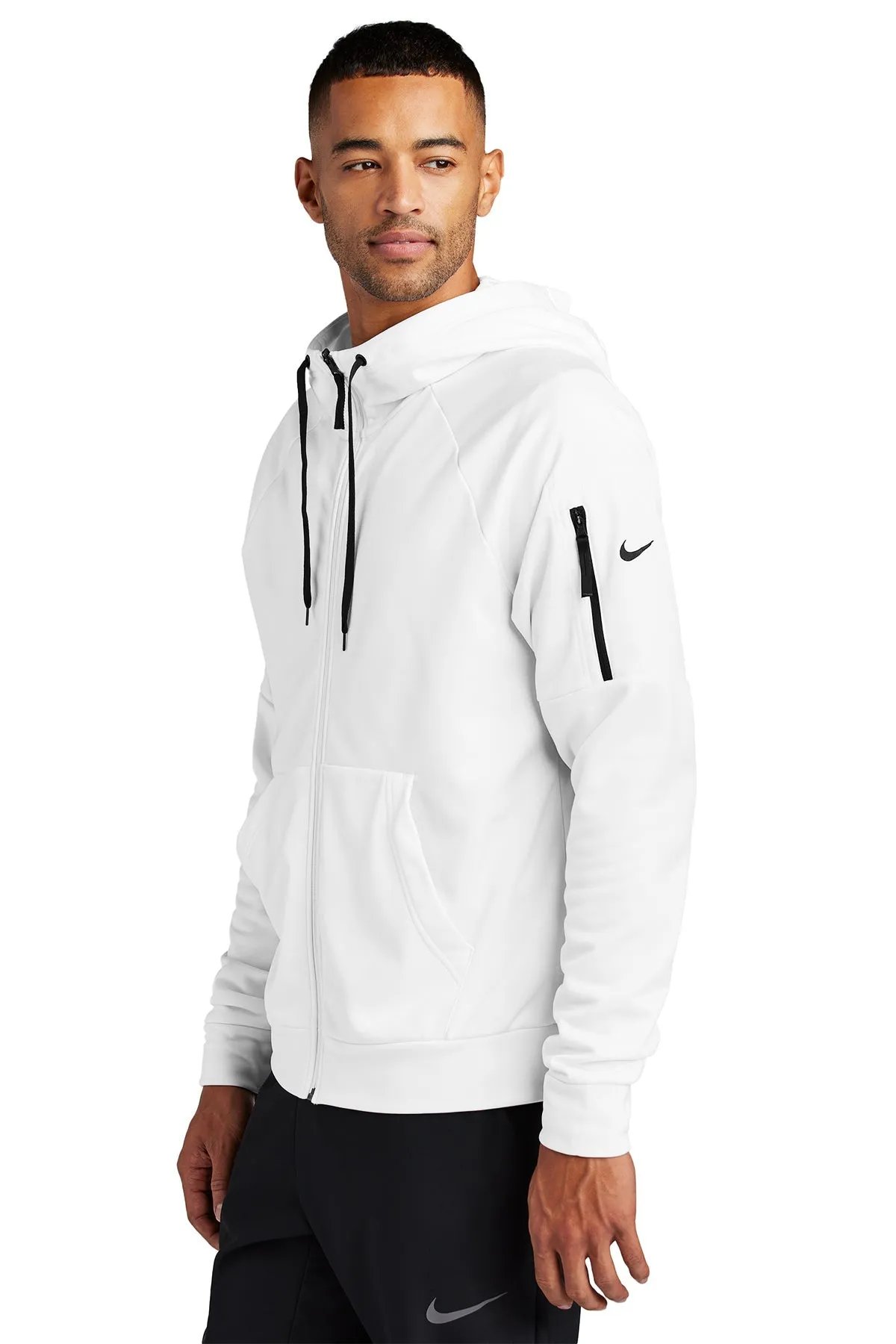 Nike Therma-FIT Pocket ZipUp Custom Hoodies, White