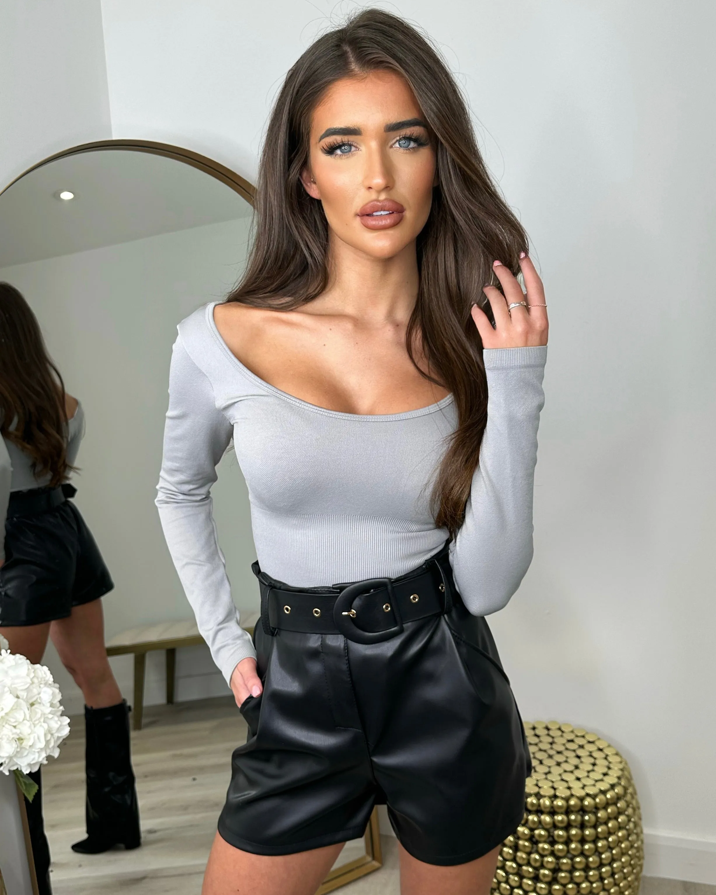 Nova Contour Bodysuit- Light Grey